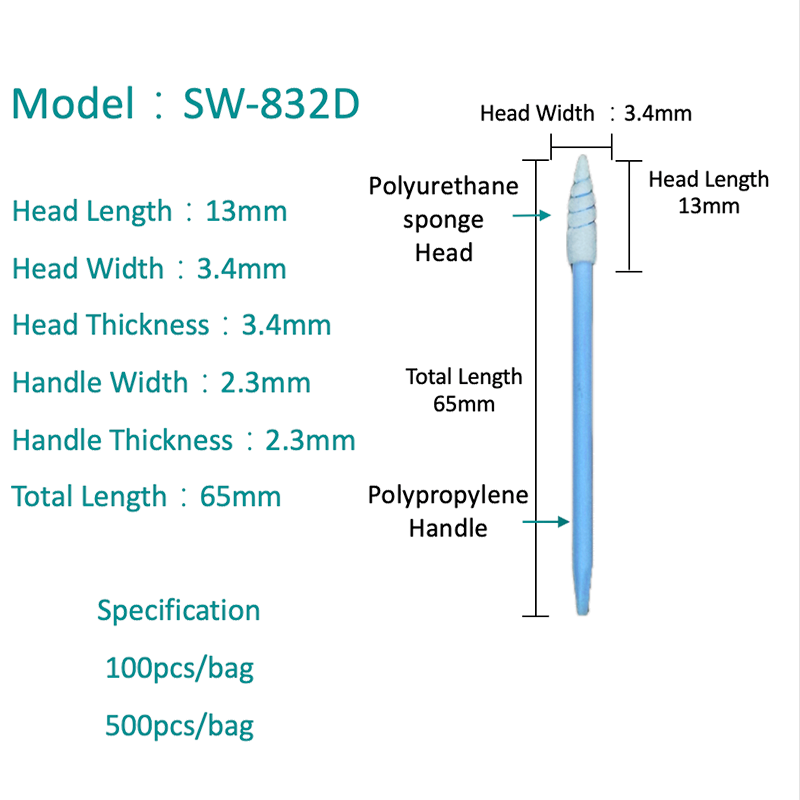 SW-832D SwaB de esponja de sala limpia de punta multifuncional
